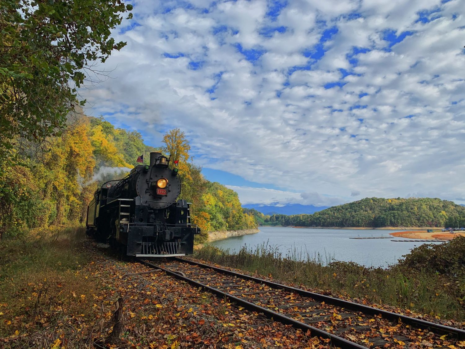 Tuckasegee River (Steam) 1030am Great Smoky Mountains Railroad in NC