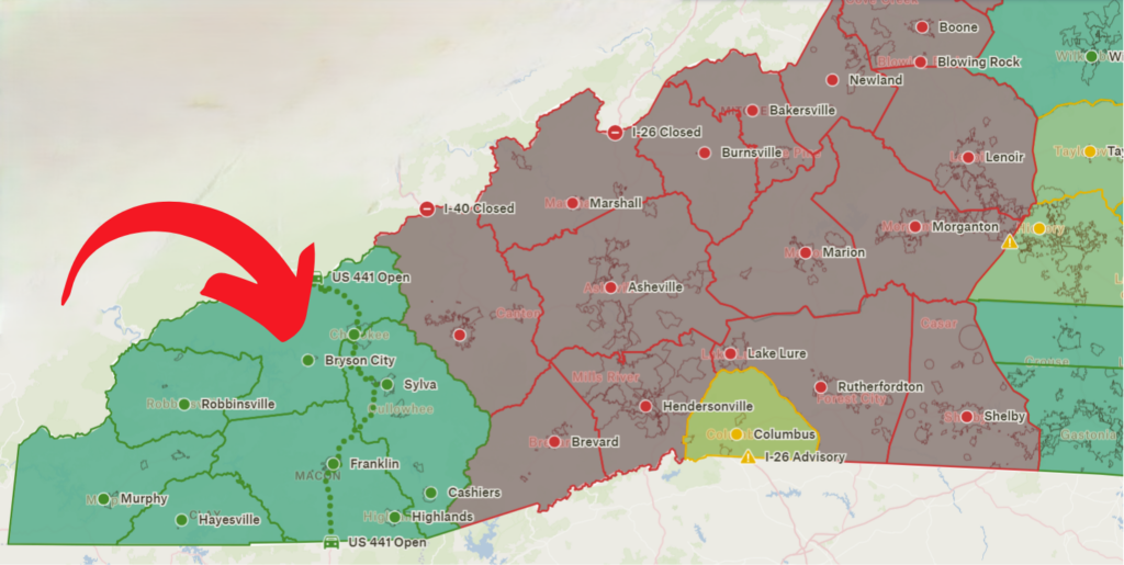 Bryson City NC Map